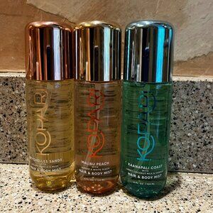 Kopari  Set of  3 Hair & Body Mist  Kaanapali Coast, Vanilla Sands , Peach !